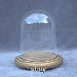 Retro round glass dome 6.69 x 4.92 bell jar 17 x12,5cm cloche handmade interior