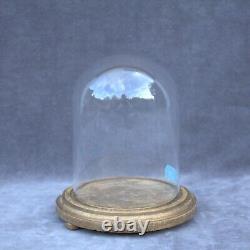 Retro round glass dome 6.69 x 4.92 bell jar 17 x12,5cm cloche handmade interior