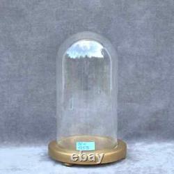 Retro round glass dome bell jar cloche handmade 10.23 x 5.31 26x13,5cm display