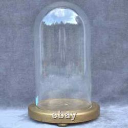 Retro round glass dome bell jar cloche handmade 10.23 x 5.31 26x13,5cm display