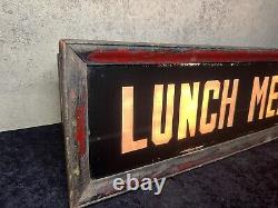 Reverse Painted Glass Store Advertising Sign Light Lunch Meats Lighted Display