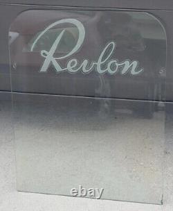 Revlon Store Display Glass Advertisment Hair Salon 1940 1950 Movie Prop Vintage