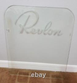 Revlon Store Display Glass Advertisment Hair Salon 1940 1950 Movie Prop Vintage