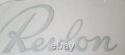 Revlon Store Display Glass Advertisment Hair Salon 1940 1950 Movie Prop Vintage