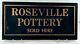 Roseville Pottery Black Glass Sold Here Dealer Advertising Sign Unframed 8x16