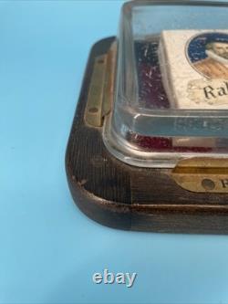 SCARCE ORIGINAL BOX, VINTAGE GLASS CHANGE TRAY, RALEIGH CIGARETTES 1920's