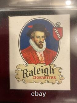SCARCE ORIGINAL BOX, VINTAGE GLASS CHANGE TRAY, RALEIGH CIGARETTES 1920's