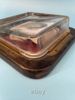 SCARCE ORIGINAL BOX, VINTAGE GLASS CHANGE TRAY, RALEIGH CIGARETTES 1920's