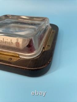 SCARCE ORIGINAL BOX, VINTAGE GLASS CHANGE TRAY, RALEIGH CIGARETTES 1920's