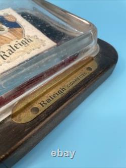 SCARCE ORIGINAL BOX, VINTAGE GLASS CHANGE TRAY, RALEIGH CIGARETTES 1920's