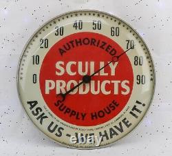 SCULLY PRODUCTS Industrial Advertising Store Display Thermometer. Pam Clock Co