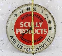 SCULLY PRODUCTS Industrial Advertising Store Display Thermometer. Pam Clock Co