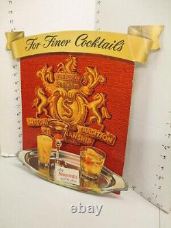 SEAGRAM'S 1950s coat of arms alcohol cocktail glass tray store display sign