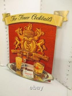 SEAGRAM'S 1950s coat of arms alcohol cocktail glass tray store display sign