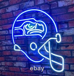SEAHAWK Display Real Glass Gift Decor Custom Store Helmet Neon Light Sign Pub