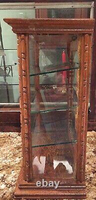 SMALL GUM OAK & GLASS STORE DISPLAY CASE POSSIBLY ADAMS PEPSIN GUM With3 SHELVES