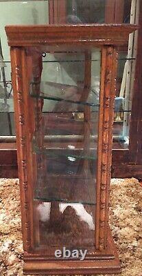 SMALL GUM OAK & GLASS STORE DISPLAY CASE POSSIBLY ADAMS PEPSIN GUM With3 SHELVES