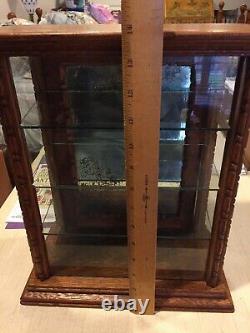 SMALL GUM OAK & GLASS STORE DISPLAY CASE POSSIBLY ADAMS PEPSIN GUM With3 SHELVES