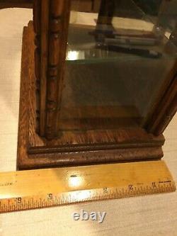 SMALL GUM OAK & GLASS STORE DISPLAY CASE POSSIBLY ADAMS PEPSIN GUM With3 SHELVES