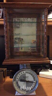 SMALL GUM OAK & GLASS STORE DISPLAY CASE POSSIBLY ADAMS PEPSIN GUM With3 SHELVES