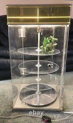 SPOONTIQUES COLLECTIBLE FIGURINE DISPLAY CASE LIGHTS-UP ROTATE SHELF Plexiglass