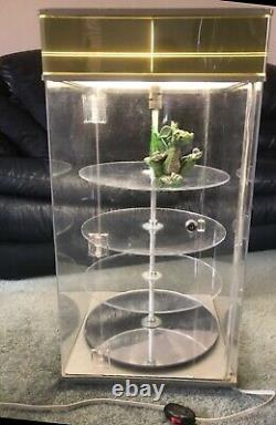 SPOONTIQUES COLLECTIBLE FIGURINE DISPLAY CASE LIGHTS-UP ROTATE SHELF Plexiglass