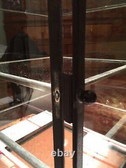 STORE TIN AND GLASS COUNTER TOP PIE SAFE/DISPLAY CASE With3 GLASS SHELVES & MIRROR