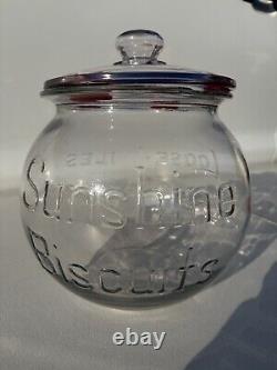 SUNSHINE BISCUITS LOOSE WILES BISCUIT COMPANY Country Store Glass Countertop Jar