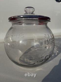 SUNSHINE BISCUITS LOOSE WILES BISCUIT COMPANY Country Store Glass Countertop Jar