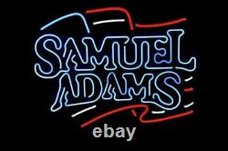 Samuel Adams Blue Neon Font Neon Sign Light Display Store Window Bar Light 24x20