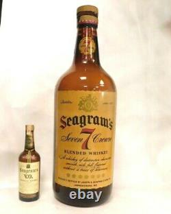 Seagram's Seven Crown Glass Bottle 28 Tall Store Display Very Rare