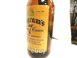 Seagram's Seven Crown Glass Bottle 28 Tall Store Display Very Rare