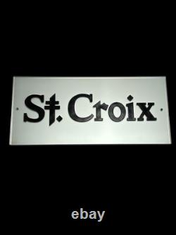 St Croix Store Display Glass Advertising Sign Fishing 25x12 Large