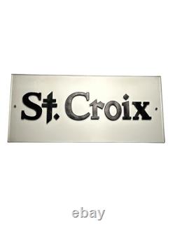 St Croix Store Display Glass Advertising Sign Fishing 25x12 Large
