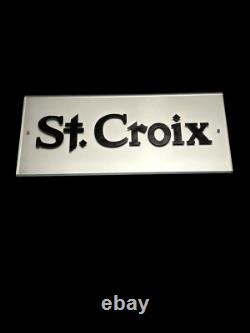 St Croix Store Display Glass Advertising Sign Fishing 25x12 Large