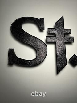 St Croix Store Display Glass Advertising Sign Fishing 25x12 Large