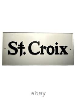 St Croix Store Display Glass Advertising Sign Fishing 25x12 Large