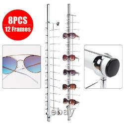 Store 8 Pieces Eyeglasses Display Rod Sunglasses Wall-Mount Display Holder 1.1m