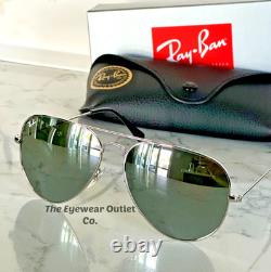 Store Display Rayban Aviator Silver Mirror RB3025 Standard / Large Men / Women
