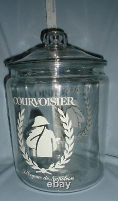 Store Large Clear Glass Jar COURVOISIER LeCugnac de Napoleon 13.25X8.75 Vintag