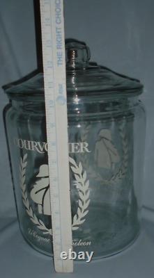 Store Large Clear Glass Jar COURVOISIER LeCugnac de Napoleon 13.25X8.75 Vintag