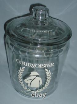 Store Large Clear Glass Jar COURVOISIER LeCugnac de Napoleon 13.25X8.75 Vintag