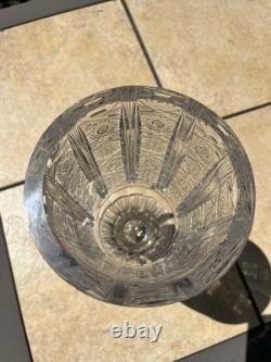 Stunning Vintage Tall Pedestal Countertop Cut Glass Jar Candy Display 8lbs