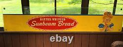 Sunbeam Bread General Store Glass Window Advertising Sign Grocery 1950's Large