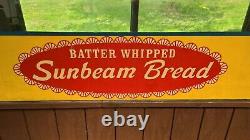 Sunbeam Bread General Store Glass Window Advertising Sign Grocery 1950's Large