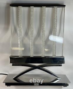 Swarovski Table Lamp Store Display Lamp With Placard Stainless Glass HEAVY Working