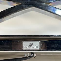 Swarovski Table Lamp Store Display Lamp With Placard Stainless Glass HEAVY Working