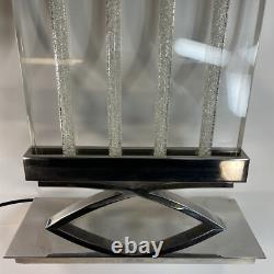 Swarovski Table Lamp Store Display Lamp With Placard Stainless Glass HEAVY Working