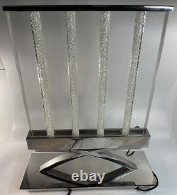 Swarovski Table Lamp Store Display Lamp With Placard Stainless Glass HEAVY Working