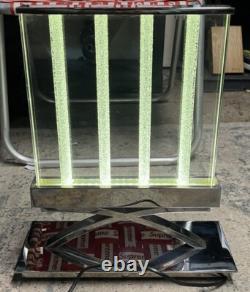 Swarovski Table Lamp Store Display Lamp With Placard Stainless Glass HEAVY Working